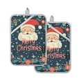 thumbnail image 7 of Yayeee Pot Holders Kitchen Heat Resistant with Pocket 7"x9.8" Cotton Oven Cooking Hot Pads, Blue Christmas Santa, 7 of 7
