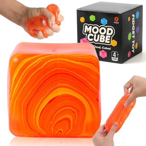 Pelota antiestrés CORODER de 5,6 cm, cubo fidget de recuperación lenta, naranja