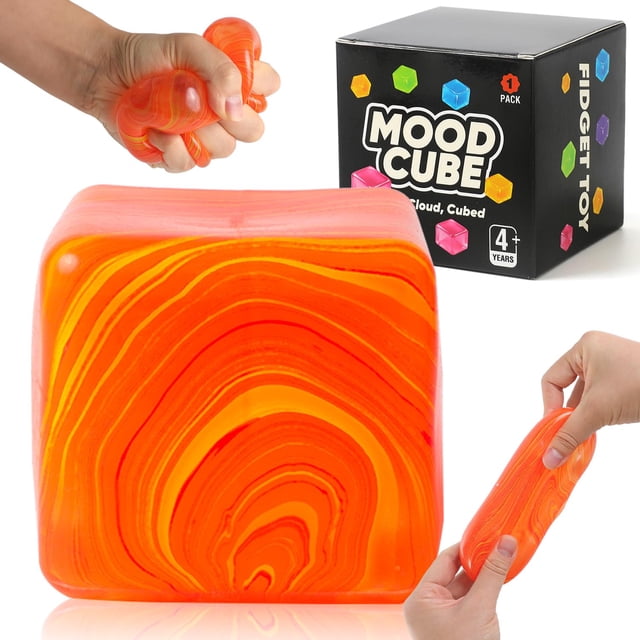 Pelota antiestrés CORODER de 5,6 cm, cubo fidget de recuperación lenta, naranja