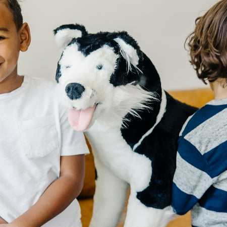 Melissa & Doug Giant Siberian Husky - Lifelike Stuffed Animal Dog (over 2 feet tall)