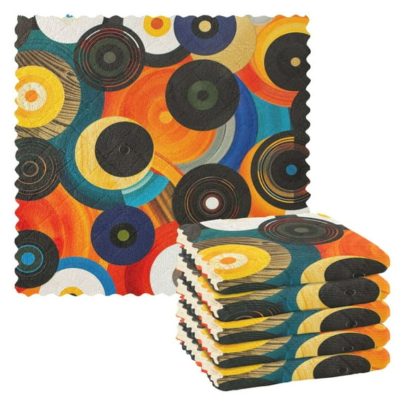 Ryvnso Modern Circles Kitchen Towels Dish Clothes for Drying Dishes Cleaning Absorbent Set of 6