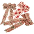 thumbnail image 1 of 3PCS Christmas Bows Hanging Printed Ribbon Bow Holiday Bow Xmas Tree Decoration, 1 of 10