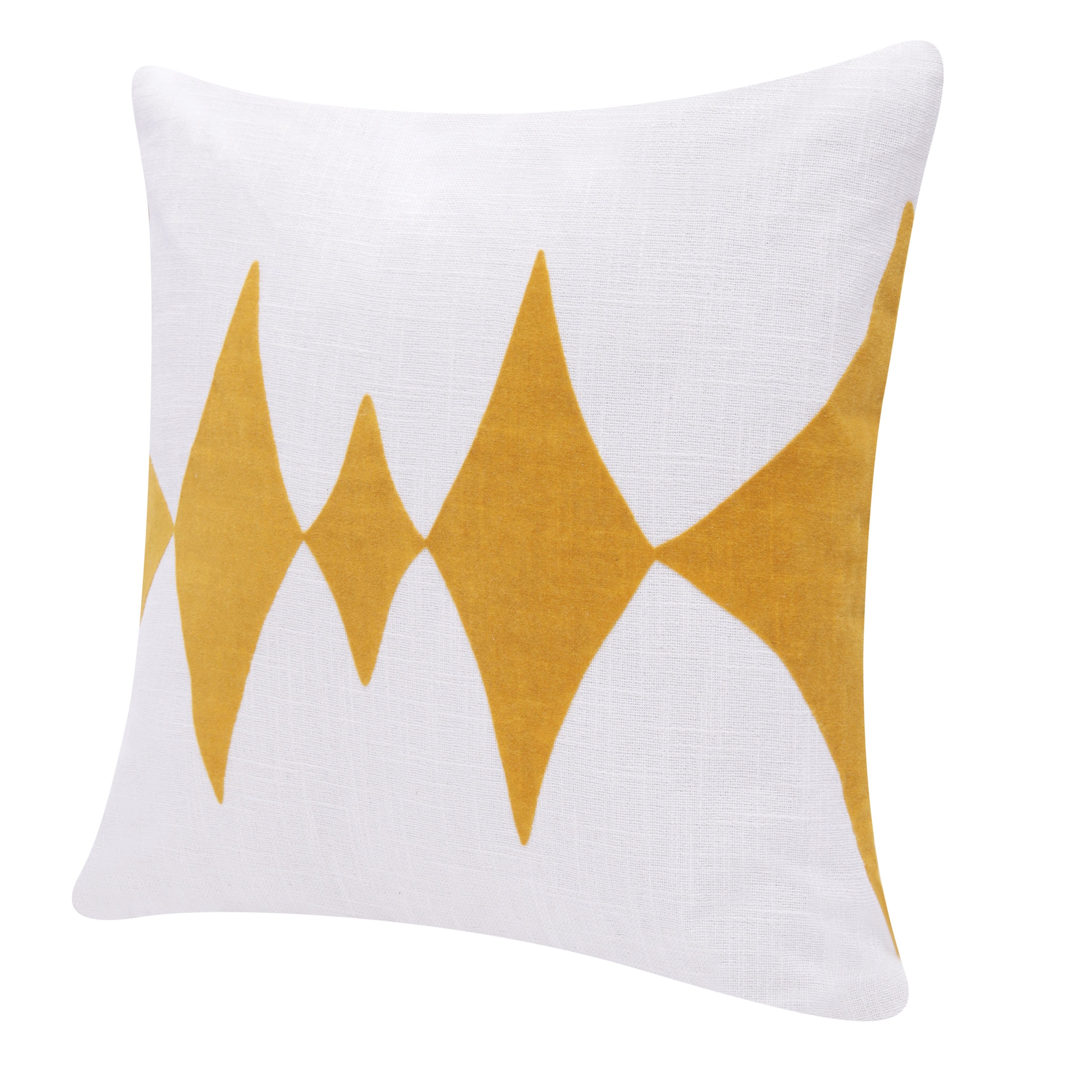 Harlow Hill Stacy Garcia 20" x 20" Ochre/White Diamond Cotton Blend Adult Decorative Throw Pillow Cover