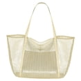 thumbnail image 1 of Bolsa De Malla Para Playa, Bolsa De Almacenamiento De Gran Capacidad Para Ir De Compras, Vacaciones, Acampar, Color Blanco, 1 of 8