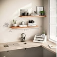 thumbnail image 3 of Ballucci 36" Floating Shelves, 2-Pack Wood Wall Shelf Set with Invisible Brackets, 8" Deep, Rustic Brown, 3 of 9