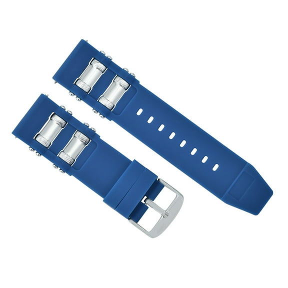 RUBBER WATCH BAND STRAP FOR 50MM NVICTA BOLT SEA HUNTER 24215 TORPEDO 33238 BLUE