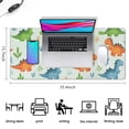 thumbnail image 5 of Long Mouse Pads for Desk,LightGreen Cartoon Dinosaurs Leaves Desk Mats on Top Of Desks, Desk Mouse Pad Extra Large with 3mm Non-Slip Base and Stitched Edge for Gaming,Work,Home 35.4"x15.7", 5 of 5