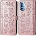 thumbnail image 2 of Wallet Case for Motorola Moto G31,Cat Dog Cartoon Cute Style with ID Card Holder PU Leather Flip Phone Cover for Motorola Moto G41 MG Rose Gold, 2 of 13