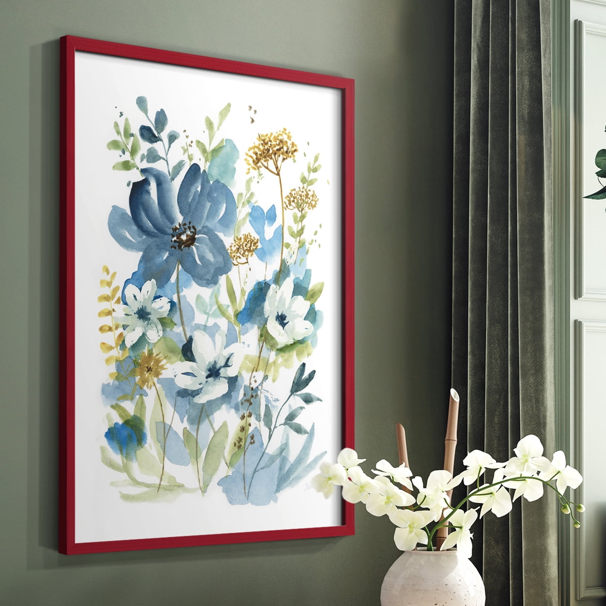 Wild Medley I Framed Print in Red Solid Wood 11 x 14 Framed Print