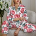 thumbnail image 6 of Fotbe Rose Flowers Pattern Long Sleeve Pajama Set for Women,Sleepwear Set,2-piece Loungewear Set,Soft PJs Comfy Nightwear with Pockets -X-Large, 6 of 7