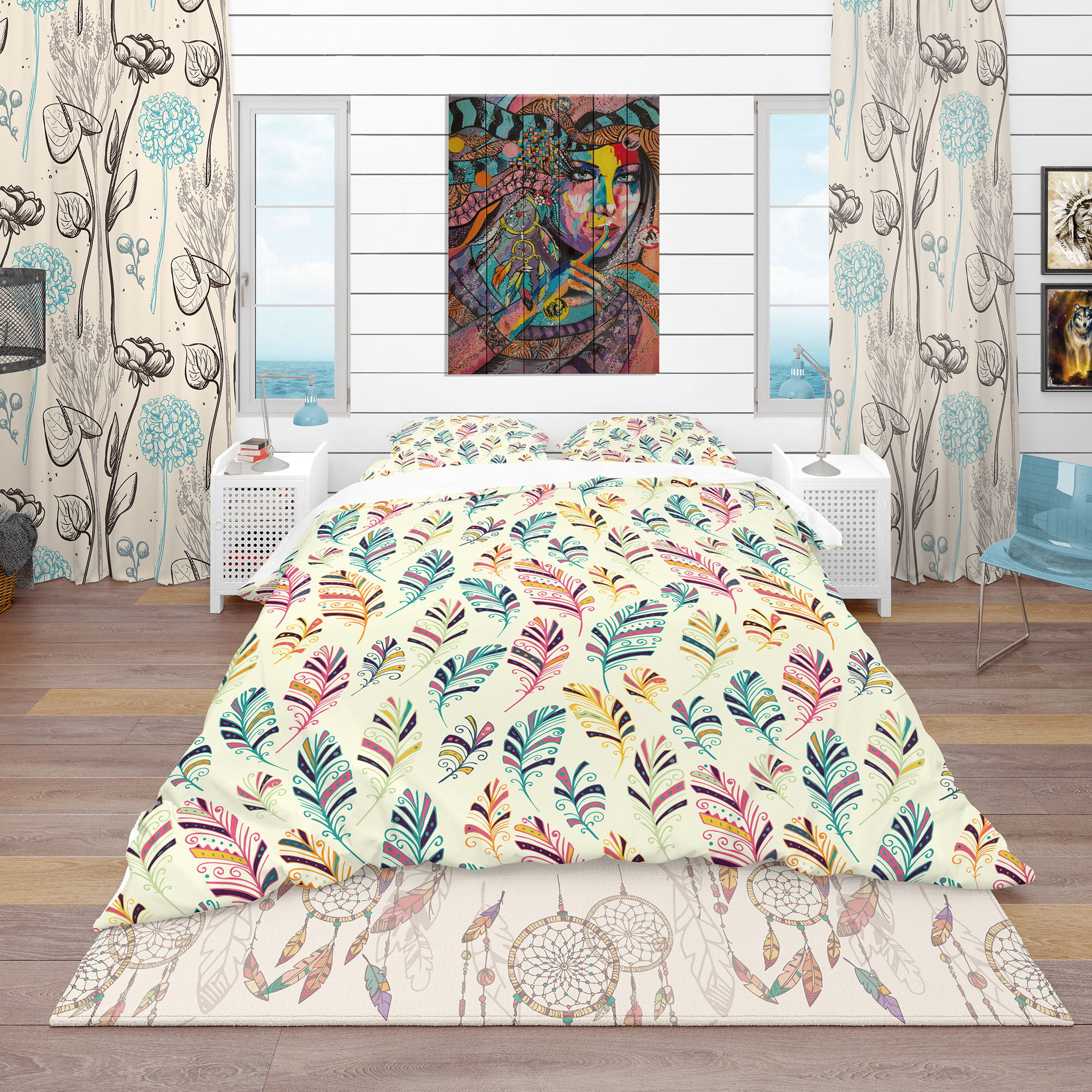 Designart 'Dream Catcher Pattern' Southwestern Duvet Cover Set