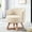 Beige, variant on 360° Rotatable Chair With Gray Linen And Wood Details Rotating Fabric Solid Support