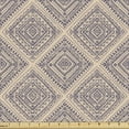 thumbnail image 1 of Ethnic Sofa Upholstery Fabric by the Yard, Oriental Squares with Various Geometric Motifs Ornamental Details, Decorative Fabric for DIY and Home Accents, Pale Peach Dark Indigo by Ambesonne, 1 of 5