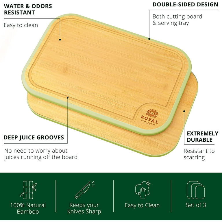 3-Piece Durable Bamboo Cutting Board Set, 1 Set - Kroger