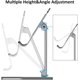thumbnail image 5 of Soporte ajustable para teléfono celular, soporte de escritorio de aluminio para teléfono móvil, base antideslizante y puerto de carga, compatible con iPhone, Samsung, todos los teléfonos inteligentes, 5 of 7