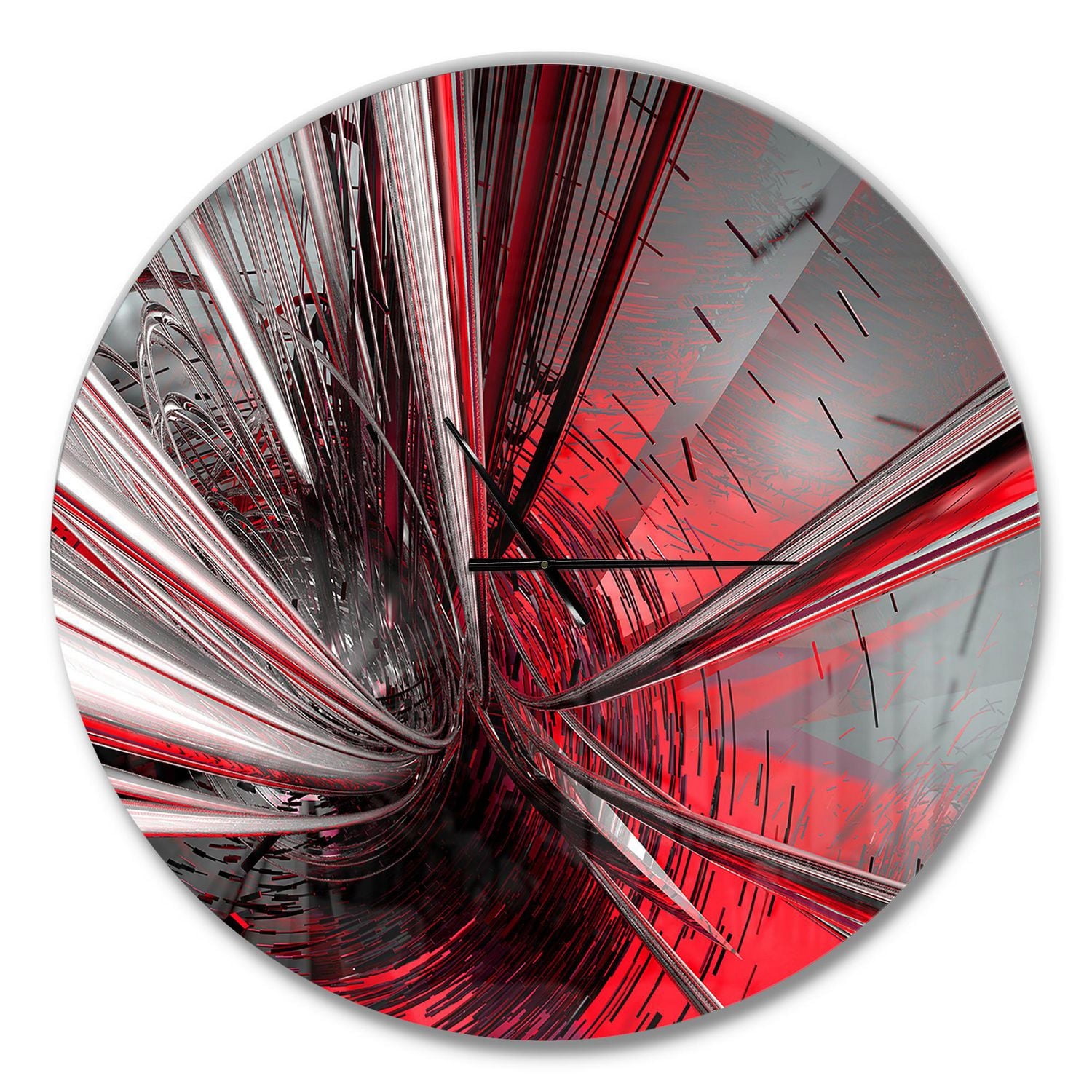 Designart 'Fractal 3D Deep into Middle ' Modern wall clock