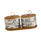 thumbnail image 5 of Tarro de cerámica decorativo con tapa y asa, recipiente para almacenar alimentos y té. Black 2 Jar y bandeja, 5 of 7