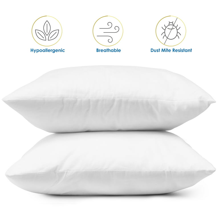 Empyrean Bedding Throw Pillow Insert - 18 X 18, Inches Decorative Pillows -  Soft Cotton Blend Outer Shell, Perfect for Indoor & Outdoor Pillows (Pack  of 2, White) 