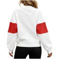 thumbnail image 7 of Women's Casual Color Block Pullover Sweatshirt Long Sleeve Crew Neck Top for School Lounge Streetwear, 7 of 7