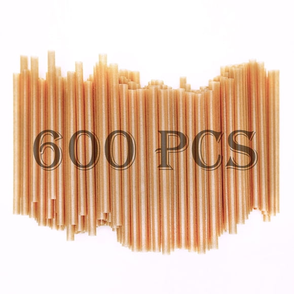 Pajitas de cóctel SHAUMN biodegradables de 5 cm, 600 unidades, fibra de caña de azúcar