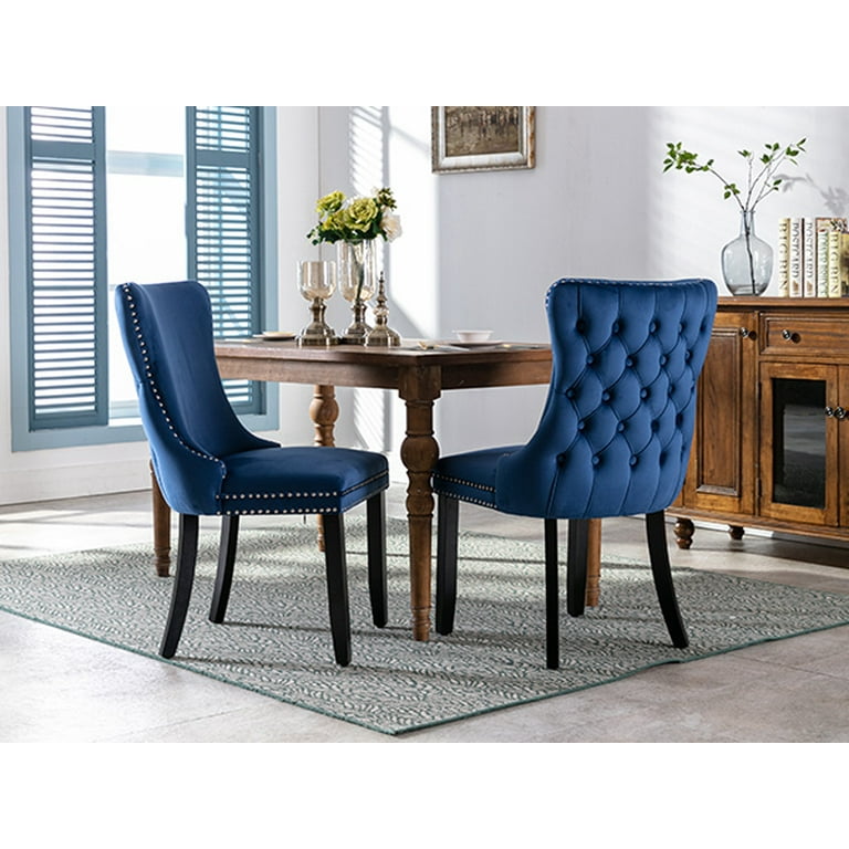 Blue suede best sale dining chairs