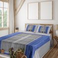 thumbnail image 2 of Country Sheet Set, Typical Greek Style Wooden Window Shutters with Flowers Mediterranean Life, Fitted and Flat Sheet with Pillowcases Bedding Accent 4 Piece Set, Full, White Turquoise, by Ambesonne, 2 of 5