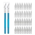 thumbnail image 2 of Engraving Non-Slip Metal Knife Kit + 40/10pcs #11 Blades Cutter Craft Knives for Mobile Phone PCB Repair Hand Tools Red Gold, 2 of 6
