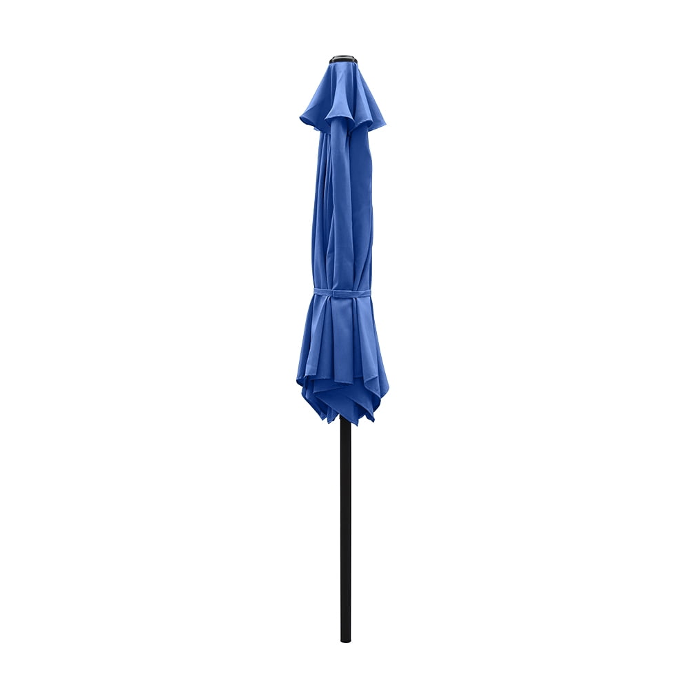 Kool 7.5ft Patio Umbrella with Crank Handle, Outdoor Market Umbrella with 6 Sturdy Umbrella Ribs Waterproof for Garden, Deck, Backyard, Pool, Navy Blue