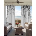 thumbnail image 3 of Grey Eucalyptus Black Out Curtains 63 Inch Long, Room Darkening Draperies Curtains Panels, Weeping Botanical Leaf Watercolor Thermal Insulated Curtain for Bedroom Living Room 52"x63" 2 Panels, 3 of 8