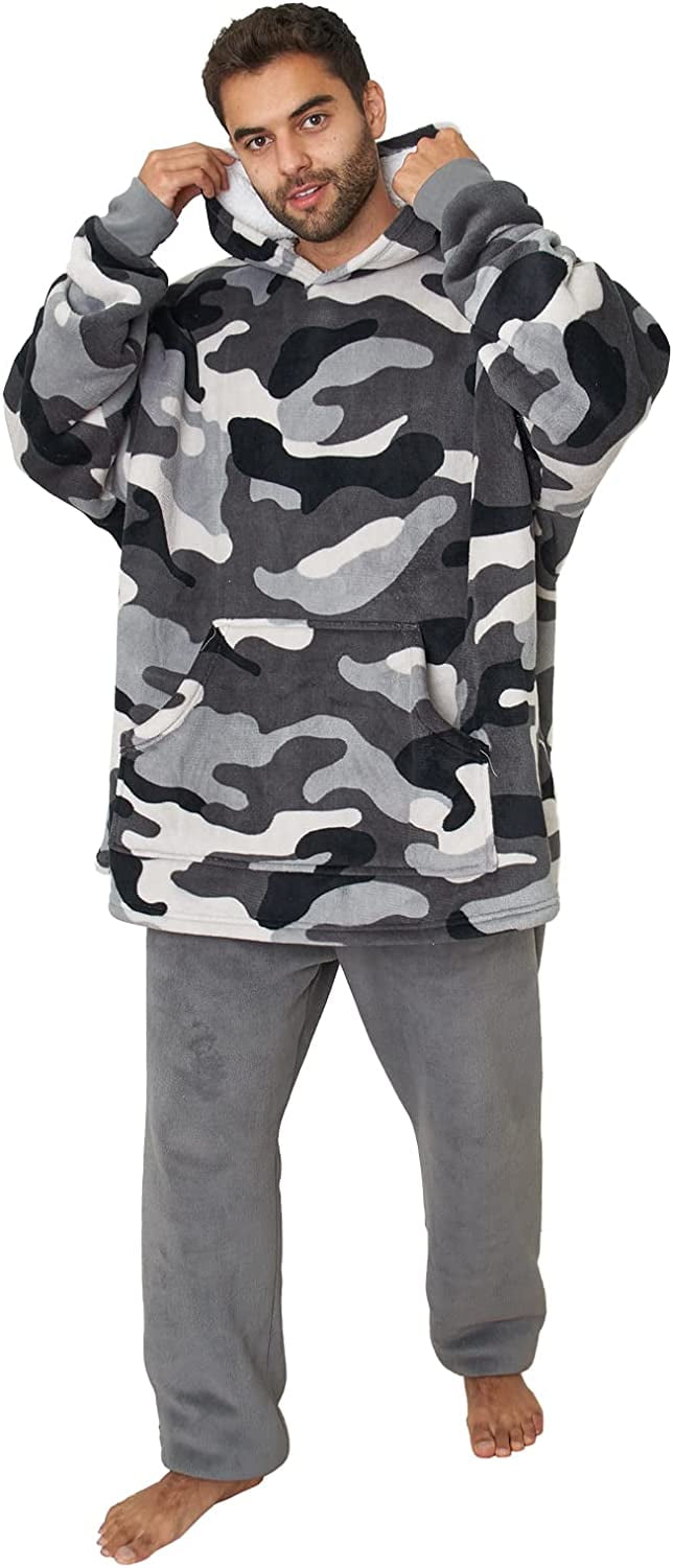 Dreamscene Camo Oversized Blanket Hoodie Wearable Sherpa Fleece