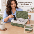 thumbnail image 4 of MEHOOM Small Wicker Storage Baskets with Lids, Set of 3 Handwoven Paper Rope Decorative Baskets with Washable Cotton Liners for Shelves and Tabletops, Green, 4 of 11