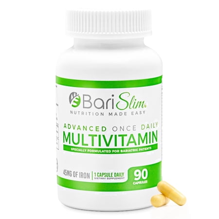 BariSlim Bariatric Multivitamin Capsule for Energy & Nutritional Support, 90 Count, 4.2 oz, Adult