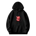 thumbnail image 1 of Men's Loose Fit Hoodie - Long Sleeve Pullover Sweatshirt with Pockets Features ' Faith for Fear ' Red & Pink Text Design, 1 of 7