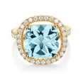 thumbnail image 2 of Gem Stone King 18K Yellow Gold Plated Silver Ring Topaz Moissanite (9.73 Cttw), 2 of 4