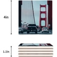 thumbnail image 3 of FMSHPON Golden Gate Bridge Set of 4 Coaster for Drinks, Absorbent Ceramic Stone Coasters Cup Mat with Cork Base for Home Kitchen Room Coffee Table Bar Decor, 3 of 4