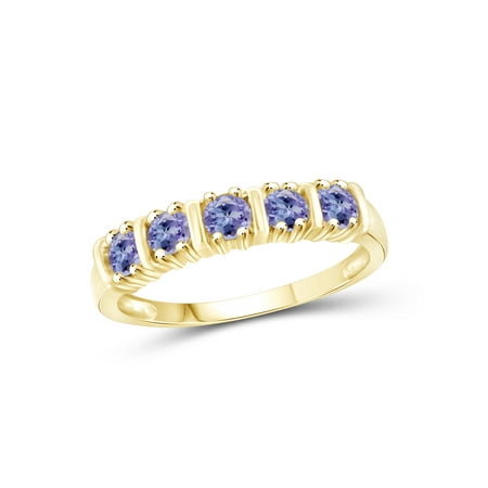 - 1/2 Carat T.G.W. Tanzanite 14kt Gold over Sterling Silver 5-Stone Ring