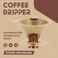 thumbnail image 3 of Double Wall Stainless Steel Titanium Gold Pour over Coffee Dripper Filter with Cup Stand and Handle, 3 of 7