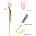 thumbnail image 3 of White Flowers Artificial Tulips Real Touch Tulip Bouquets in Bulk Fake Tulips Flowers for Home Kitchen Decoration Wedding Party with Box, 3 of 5