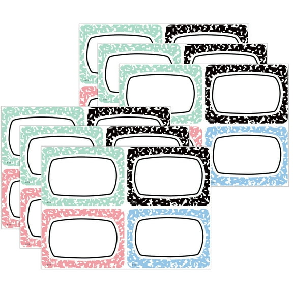 Teacher Created Resources Cool for School Name Tags/Labels, Multi-Pack, 3-1/2" x 2-1/2", 36 Per Pack, 6 Packs