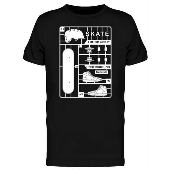 Skate Board Typography Sport
 T-Shirt Men -Image by Shutterstock, Male Large
