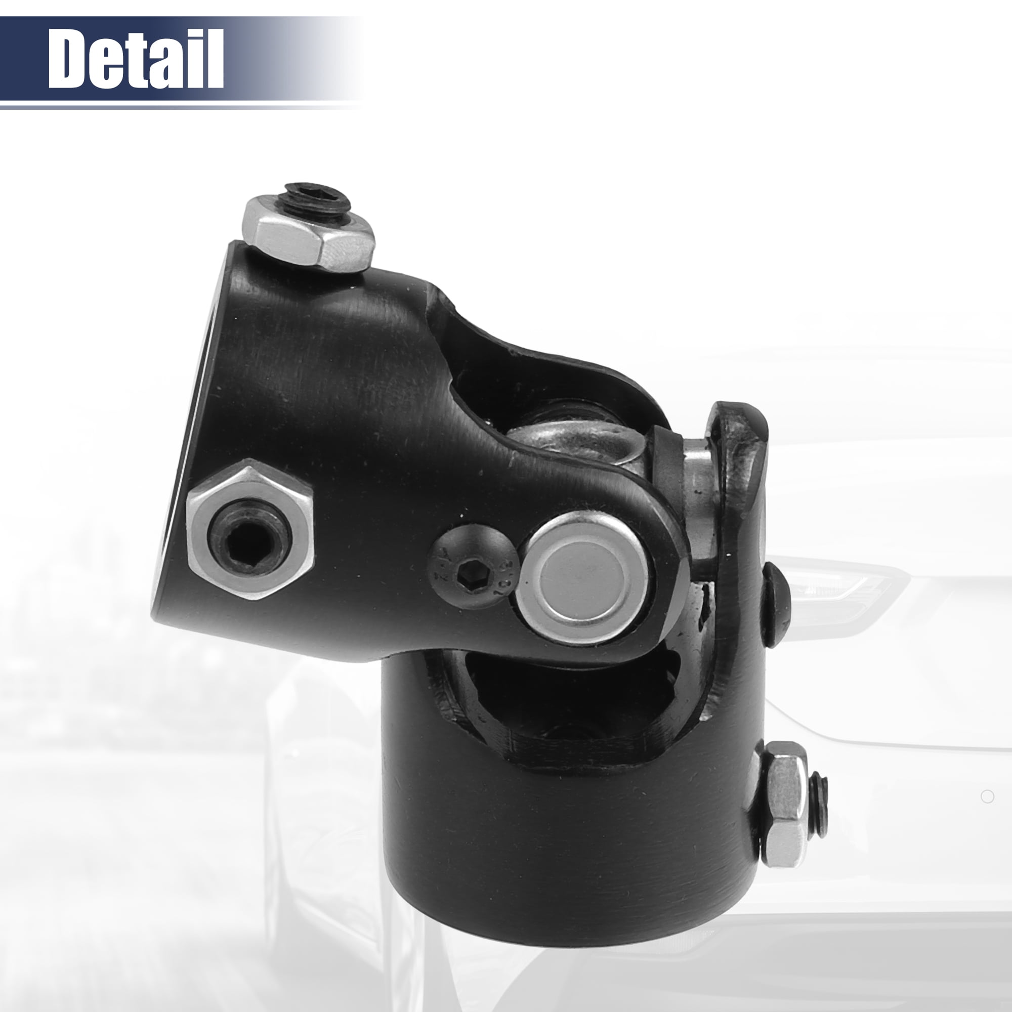 Unique Bargains 1 Pcs Universal 1" DDx1" DD Steering U-Joint Coupler Replacement Black