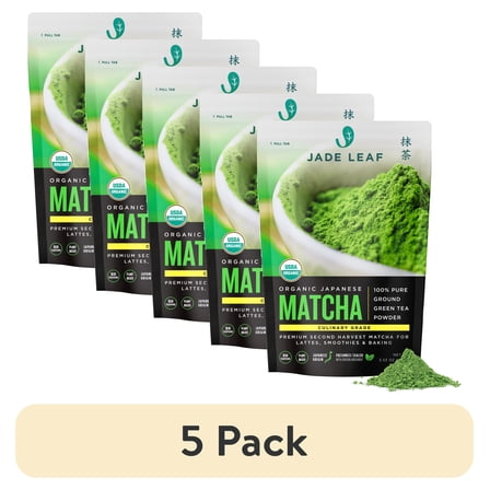(5 pack) Jade Leaf Organic Japanese Matcha Classic Culinary Green Tea Powder for Smoothies, Lattes, and Baking, 3.53 oz (50-100 servings)