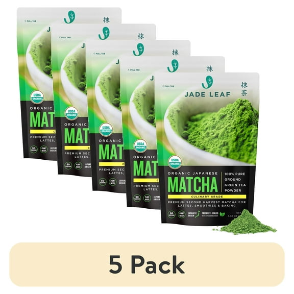 (5 pack) Jade Leaf Organic Japanese Matcha Classic Culinary Green Tea Powder for Smoothies, Lattes, and Baking, 3.53 oz (50-100 servings)