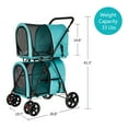 thumbnail image 5 of Kinbor Foldable Double Deck Waterproof Pet Stroller Dog Cat Detach Carrier Jogger, 5 of 7