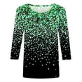 thumbnail image 4 of Women Causal T-shirt Sparkle Sequin Printed 3/4 Sleeve Crewneck Pullover Dressy Glitter Loose Tunic Tee, 4 of 4