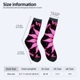 thumbnail image 4 of Four Seasons Universal Socks - 2 Pairs of Unisex Trendy Socks with Vibrant Pink Floral Pattern on Black Background, 4 of 5