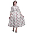 thumbnail image 1 of Bimba Robe Chemise à Imprimé Floral à Boutons, Col Mandarin, Manches Retroussables - XXX-Grand, 1 of 5