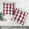 thumbnail image 3 of Red Buffalo Check Pillow Covers 18 x 18 Set of 2 Red Plaid Check Outdoor Pillow Covers 18x18 Burgundy Throw Pillows for Christmas Decor, 3 of 6