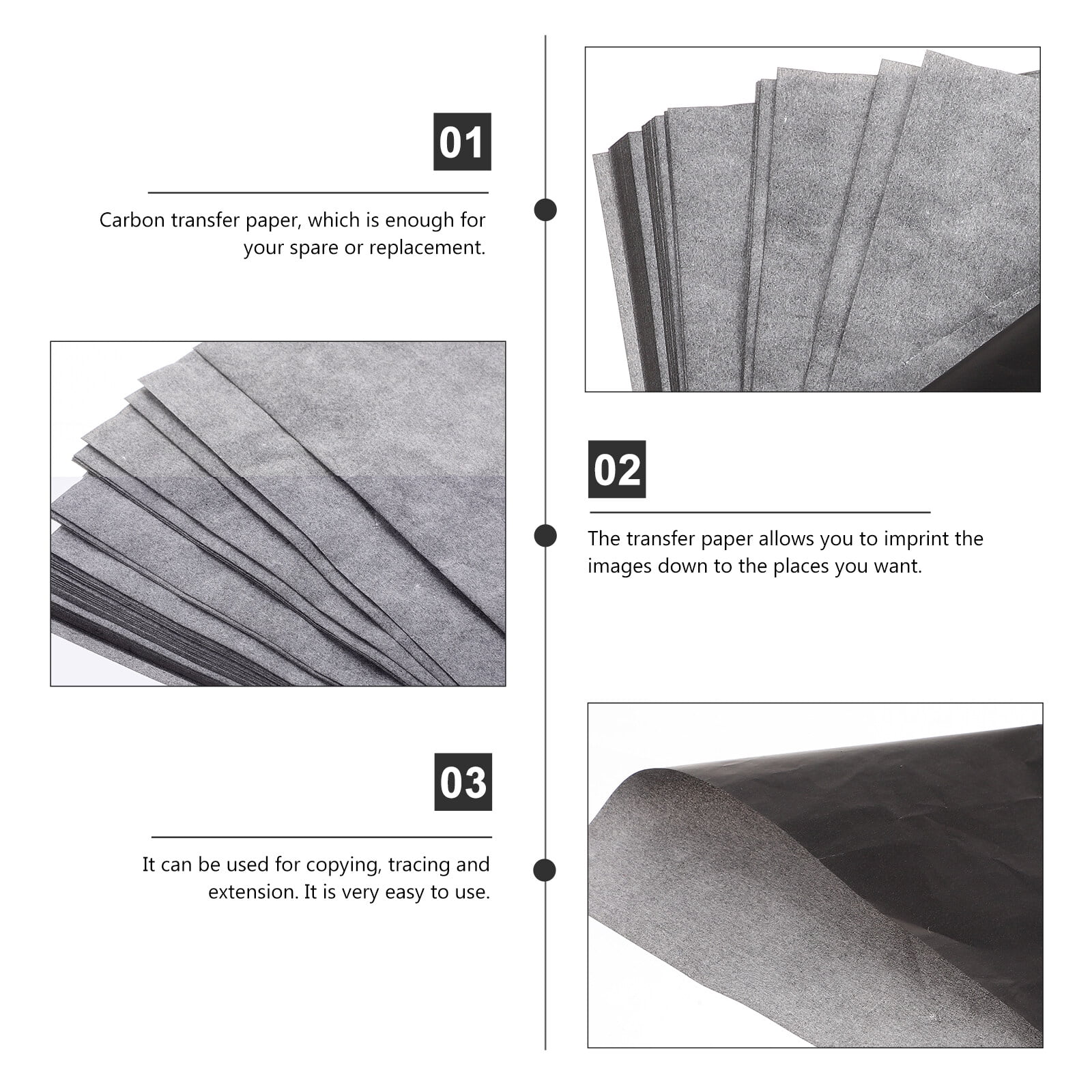 Zhiyie 100 Sheets of Carbon Transfer Copy Paper One-side