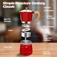 thumbnail image 3 of Cafetera de aluminio 3 tazas, cafetera café espresso clásica 150 ml, 5 onzas, cafetera, italiana y cubana, color gris Gray Cup, 3 of 8